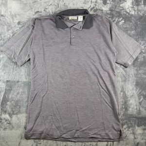Vintage‎ Trader Bay Golf Polo Shirt Men's Size M Gray Tencel Lyocell Made in USA